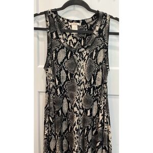 Sweet Juliet Women's Snake Skin Print Sleeveless Racerback Tunic Top Size Small